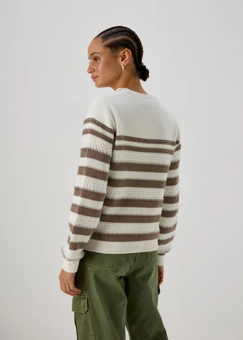 Beige Stripe Soft Touch Jumper - XS Image 2