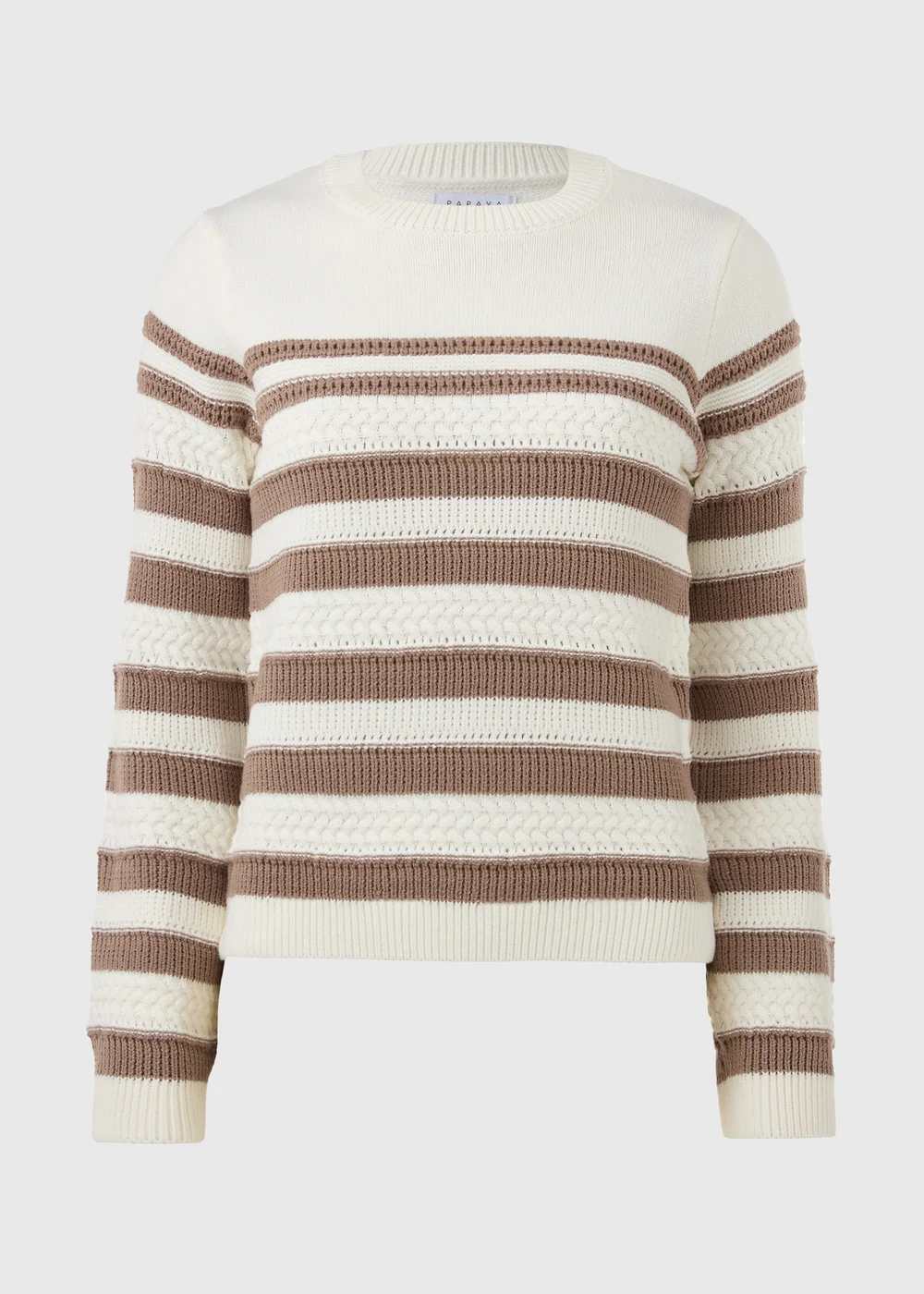 Beige Stripe Soft Touch Jumper - XS Image 5