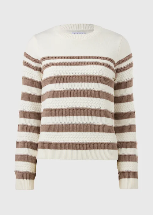 Beige Stripe Soft Touch Jumper - XS Image 5