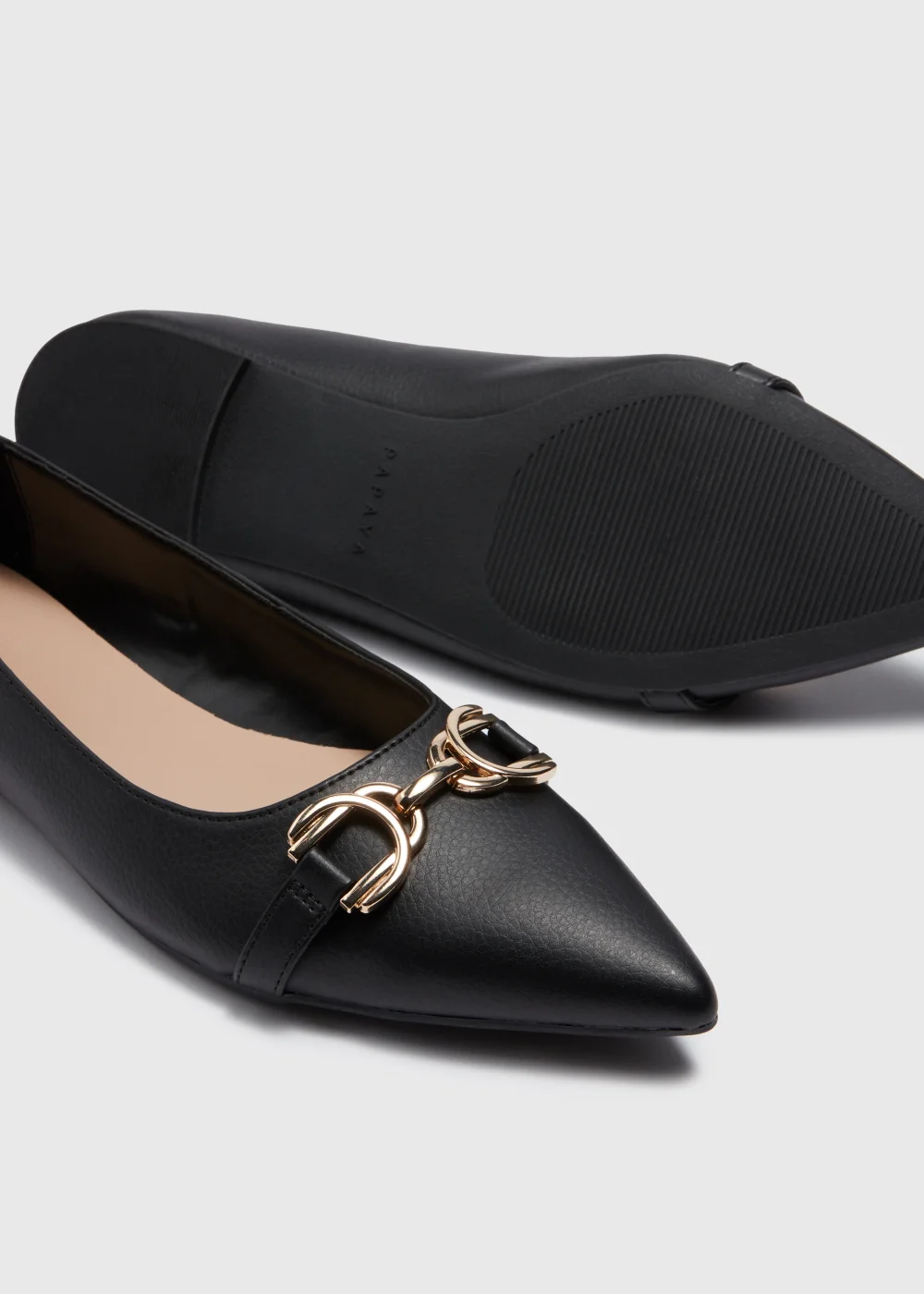 Black Chain Point Flat Slip On Shoes - Size 3 Image 2