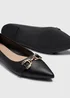 Black Chain Point Flat Slip On Shoes - Size 3 Image 2