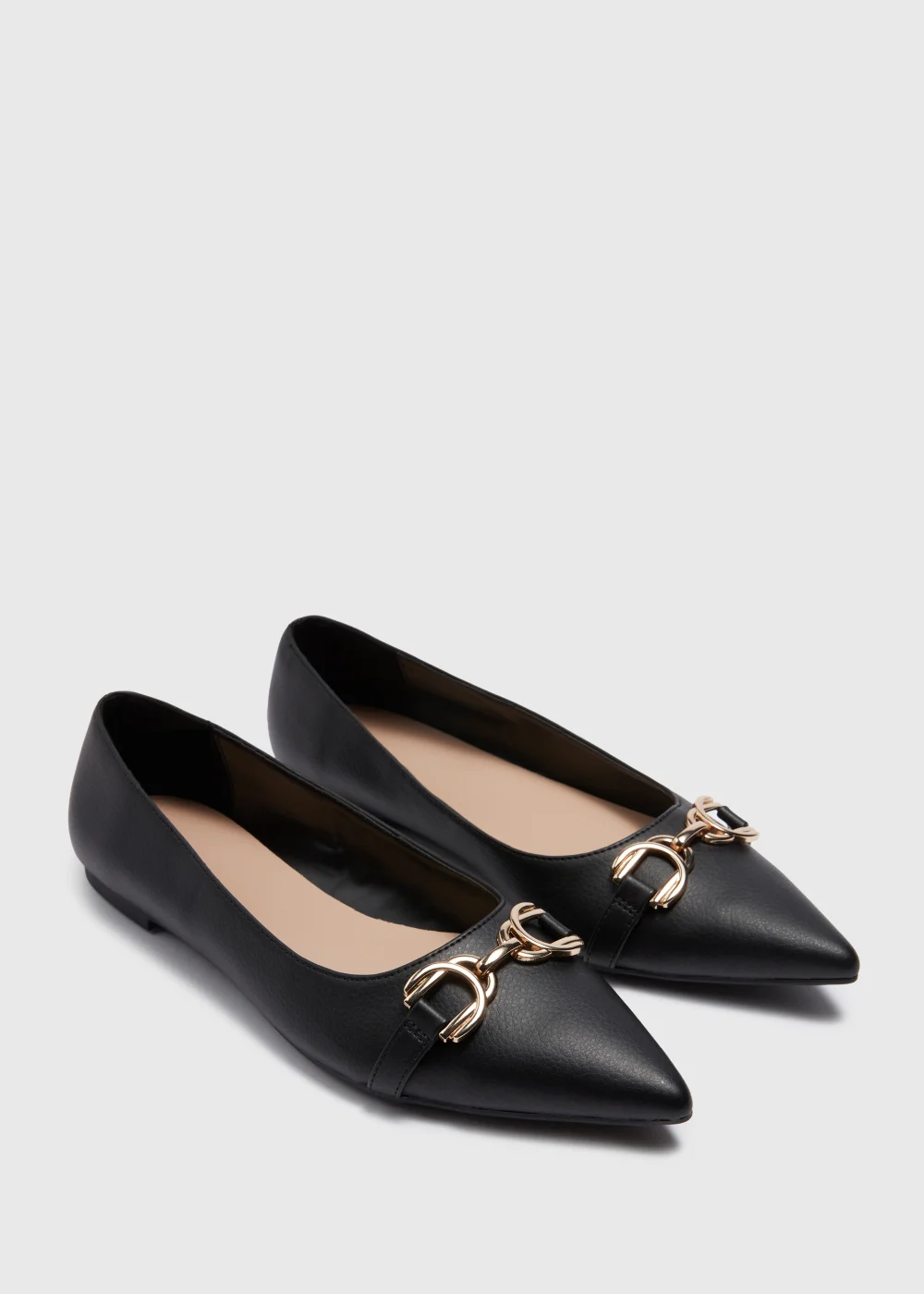 Black Chain Point Flat Slip On Shoes - Size 3 Image 1