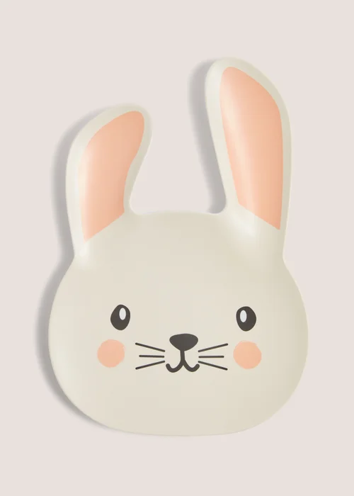 White Bunny Melamine Plate Image 1