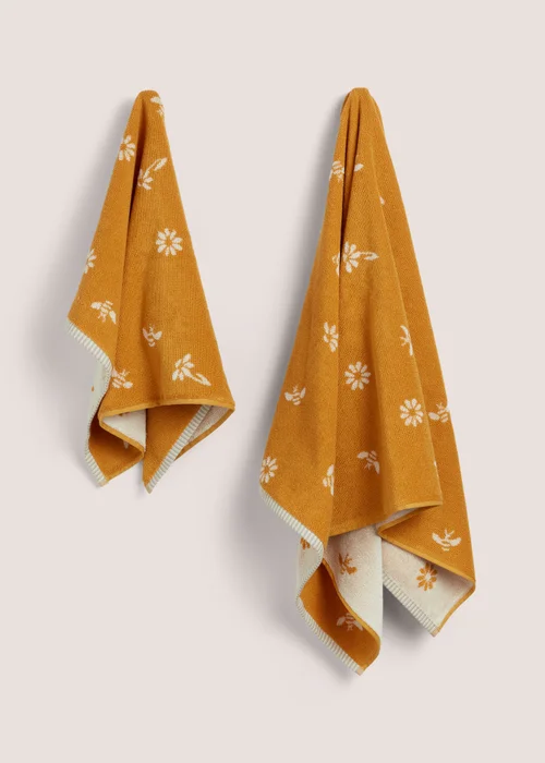 Yellow Bee Cottage Towel (500gsm) - Hand Towel Image 1