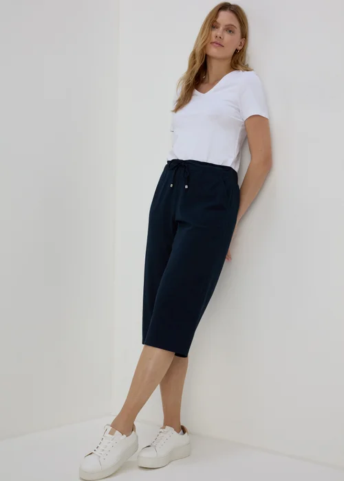 Navy Cropped Trousers - 10 Image 1