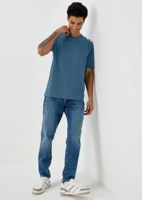 Blue Essential V-Neck T-Shirt - Small Image 4