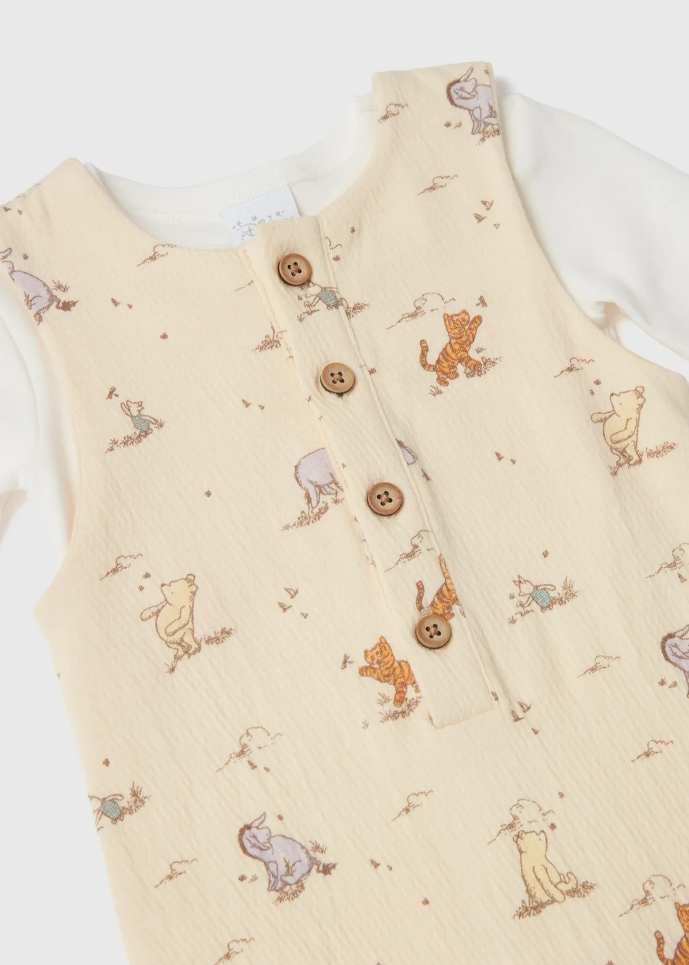 Winnie The Pooh Baby Cream Dungaree Set (Newborn-23mths) - 0-3 months Image 2