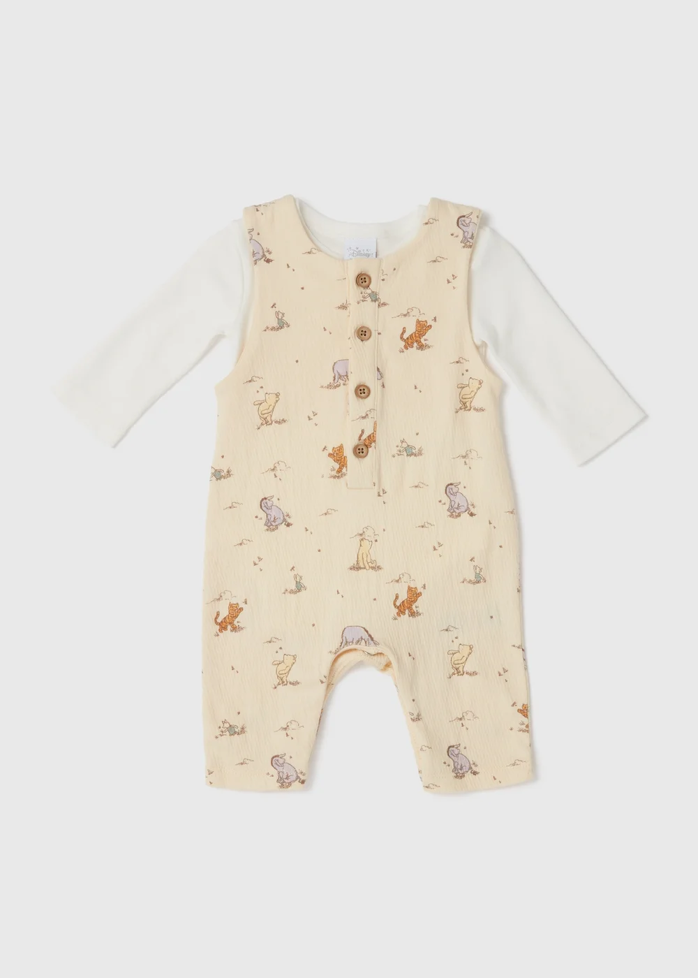 Winnie The Pooh Baby Cream Dungaree Set (Newborn-23mths) - 0-3 months Image 1