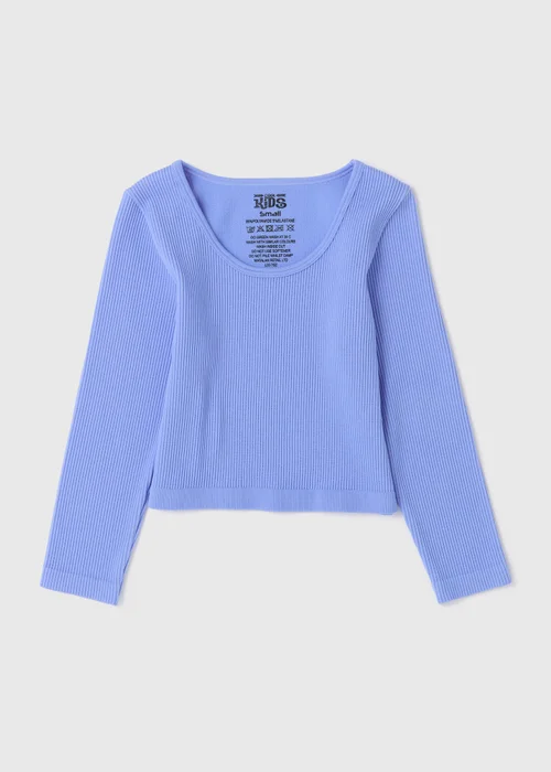 Girls Blue Seamless Long Sleeve Top (7-15yrs) - Small Image 1
