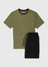 Green Basic T-Shirt & Shorts Pyjama Set - Extra small Image 4