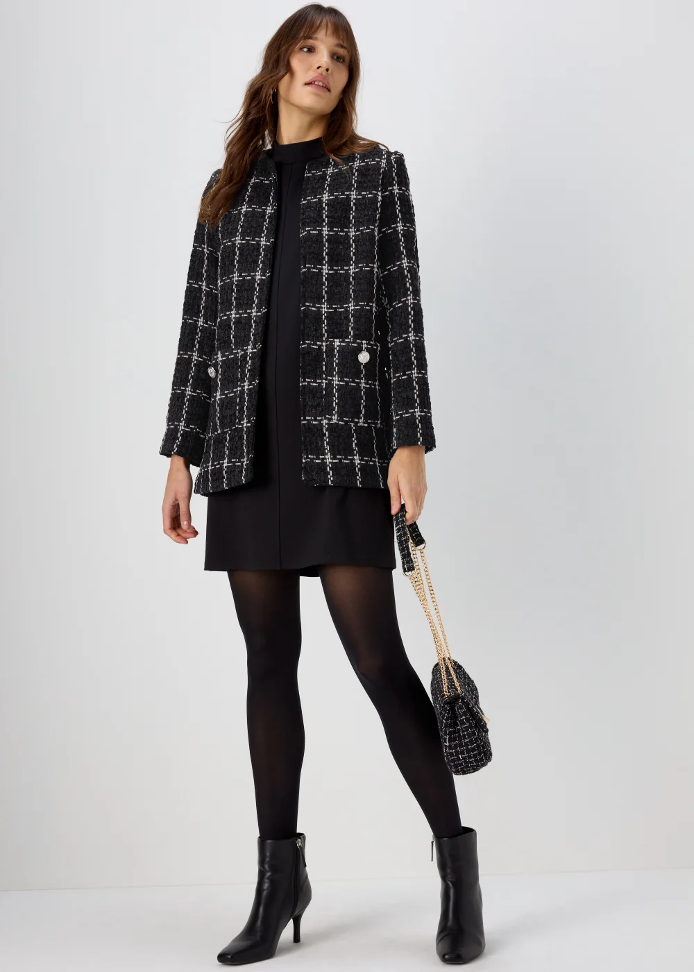 Et Vous Black Check Pattern Jacket - 8 Image 4