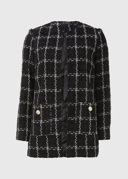 Et Vous Black Check Pattern Jacket - 8 Image 5