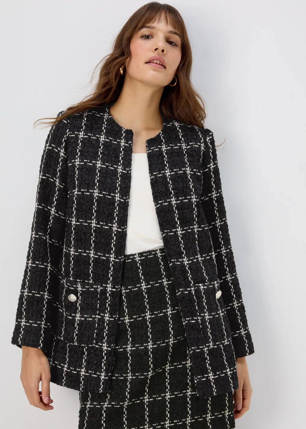 Et Vous Black Check Pattern Jacket - 8 Image 1