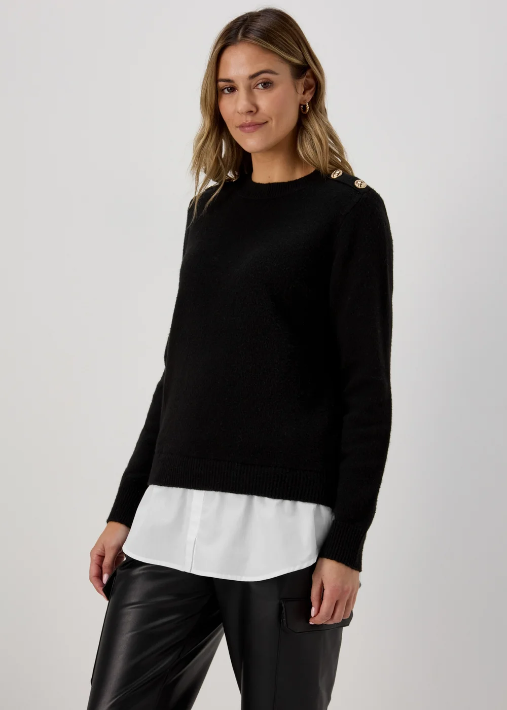 Black Military 2 in 1 Jumper - 8 Image 1