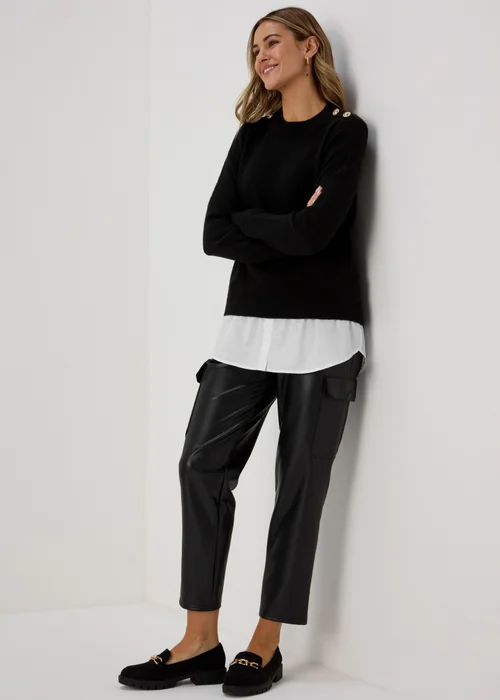 Black Military 2 in 1 Jumper - 8 Image 4