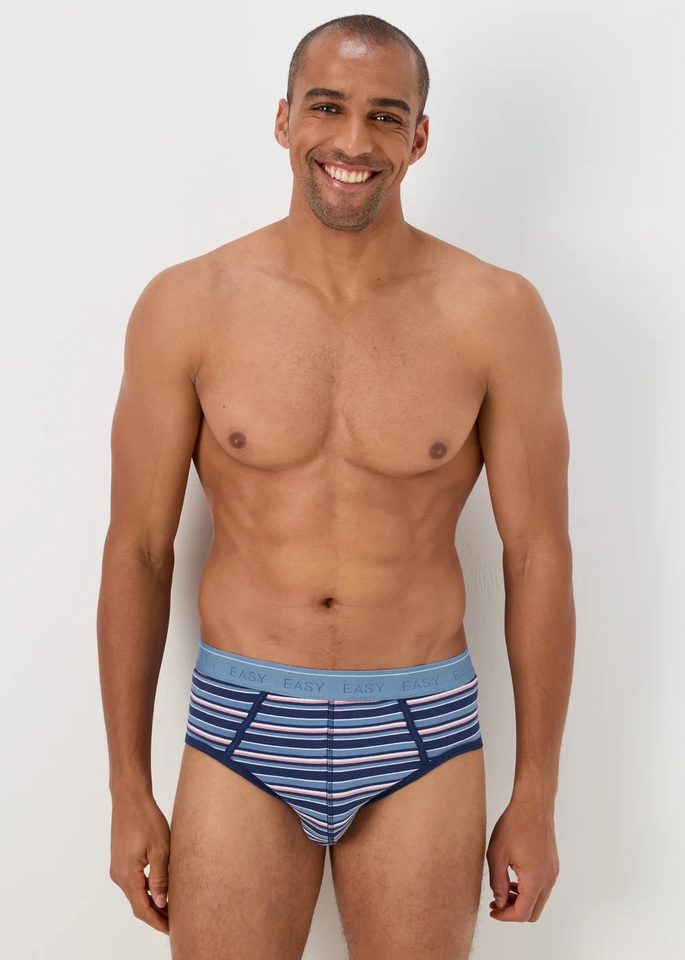 4 Pack Blue Stripe Briefs - Small Image 2