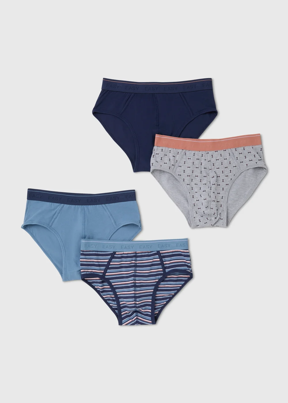 4 Pack Blue Stripe Briefs - Small Image 1