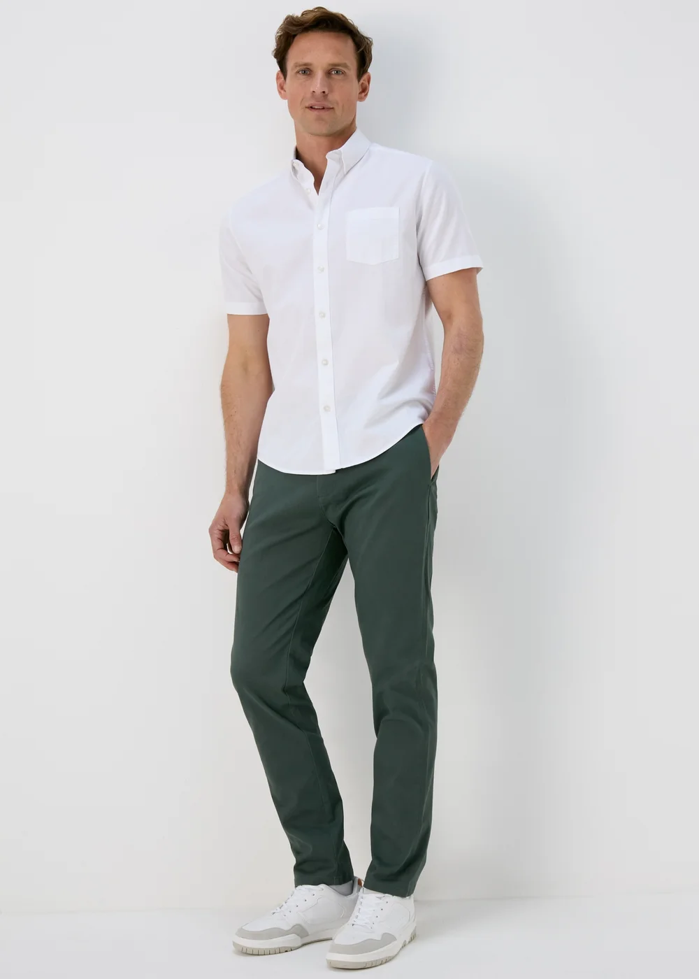 Teal Slim Fit Stretch Chinos - 30 Waist Regular Image 4