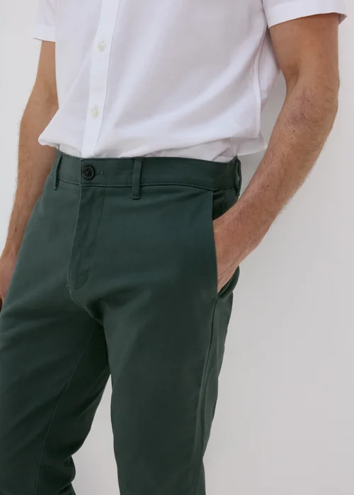 Teal Slim Fit Stretch Chinos - 30 Waist Regular Image 3