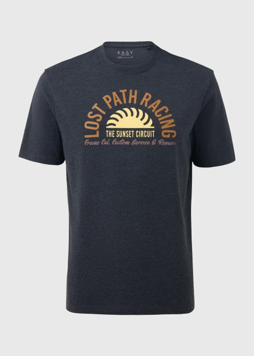 Navy Lost Path Racing Print T-Shirt - S Image 5