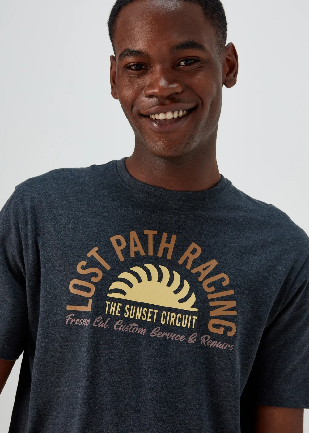 Navy Lost Path Racing Print T-Shirt - S Image 3