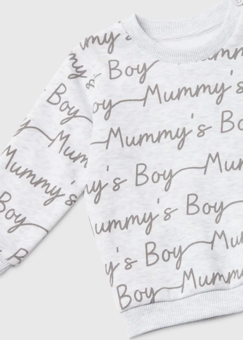 Baby Multicoloured Mummy's Boy Print Sweatshirt & Jogger Set (Newborn-23mths) - 0-3 months Image 2