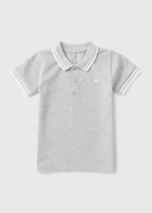 Boys Grey Marl Polo Shirt (1-7yrs) - 1-1.5 Yrs Image 1