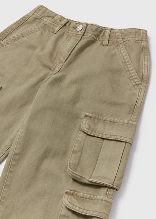 Girls Khaki Cargo Pants (7-15yrs) - Age 7 Years Image 2