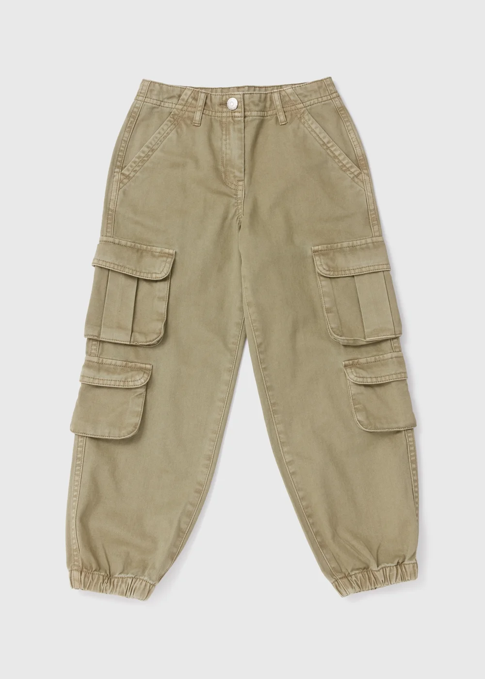 Girls Khaki Cargo Pants (7-15yrs) - Age 7 Years Image 1