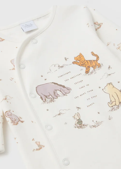 Disney Winnie The Pooh Baby Cream Sleepsuit (Newborn-12mths) - Newborn Image 2