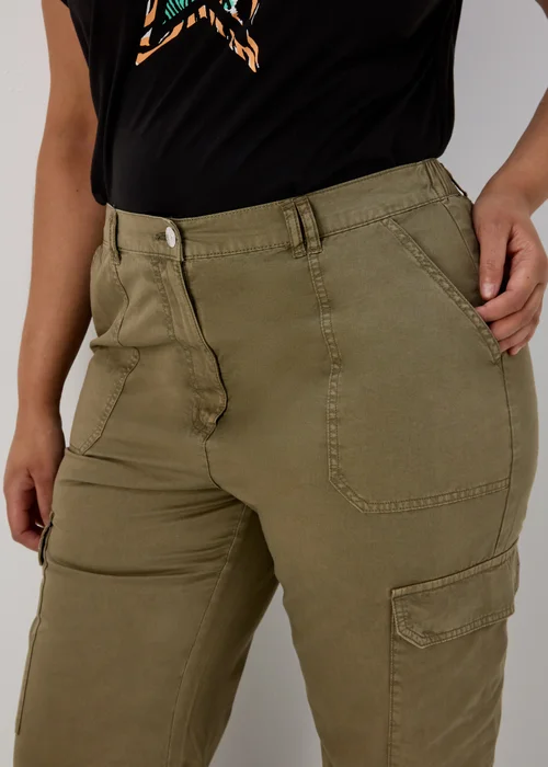 Khaki Cargo Trousers - Size 8 Image 5