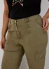 Khaki Cargo Trousers - Size 8 Image 5