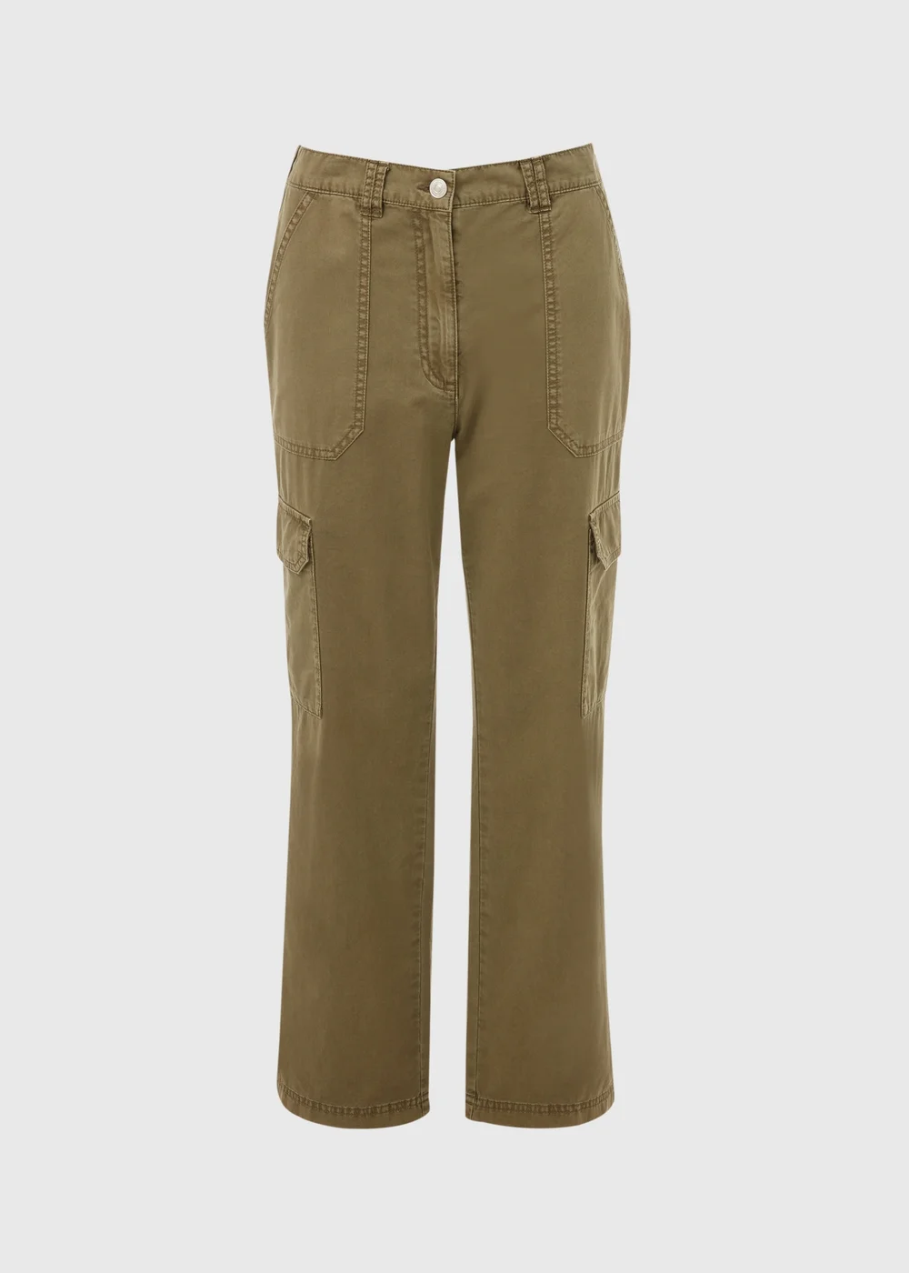 Khaki Cargo Trousers - Size 8 Image 7