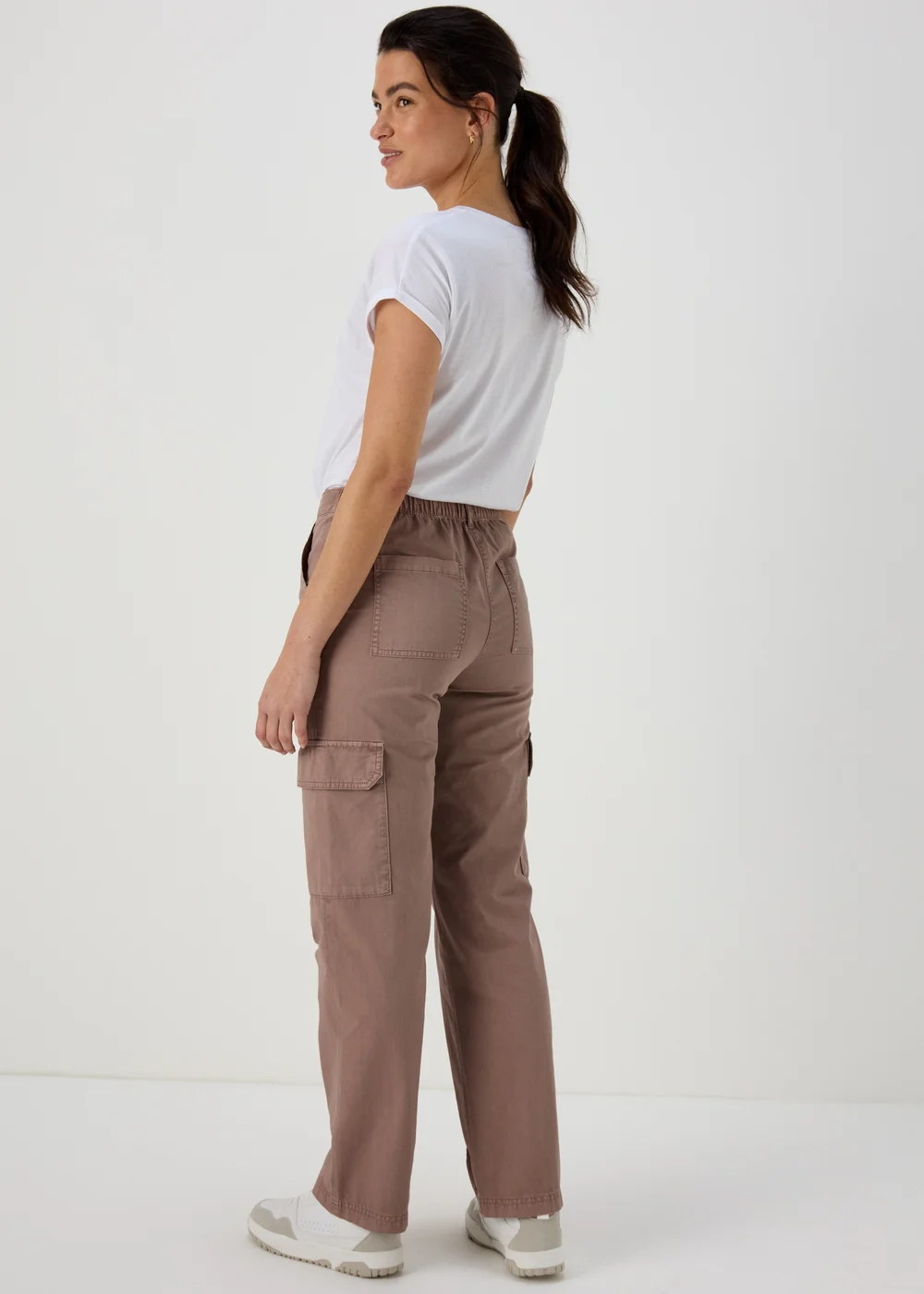 Taupe Straight Leg Cargo Pants - 8 Image 2