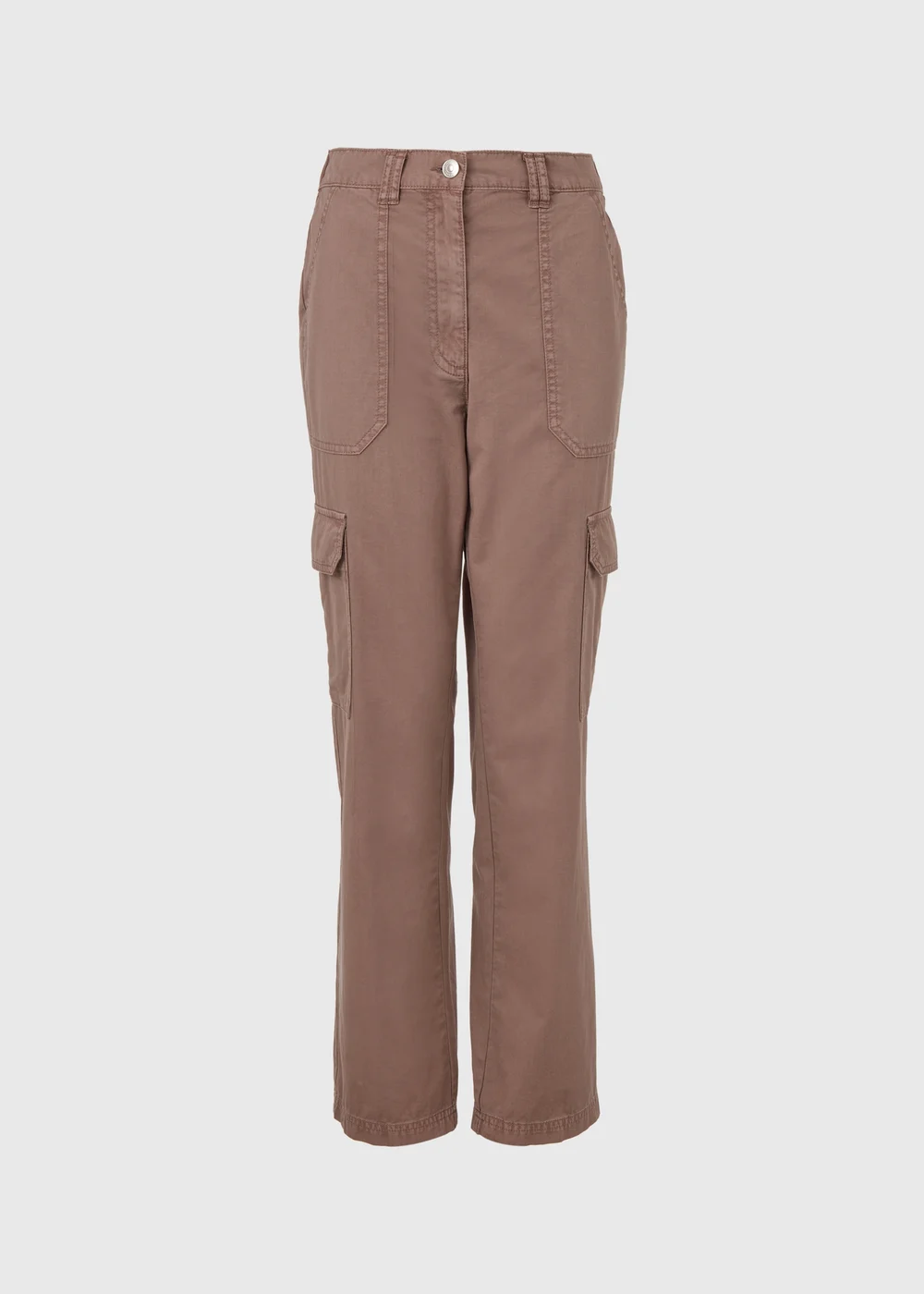 Taupe Straight Leg Cargo Pants - 8 Image 5