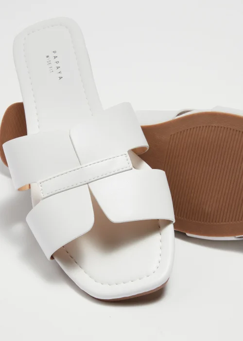 White Mule Wide Fit Sandals - Size 3 Image 2