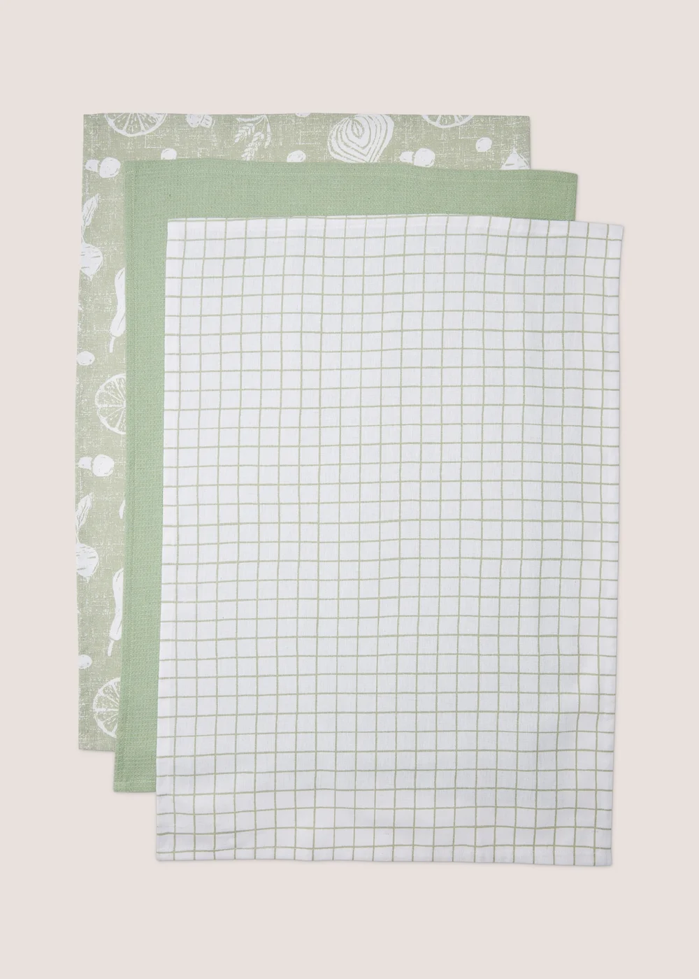 3 Pack Green Spring Harvest Tea Towels Image 1
