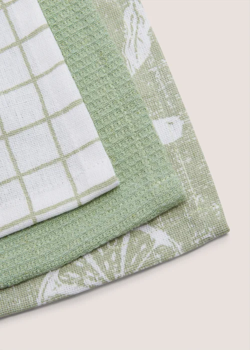 3 Pack Green Spring Harvest Tea Towels Image 2