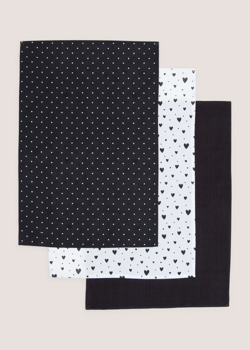 3 Pack Heart Tea Towel Image 1