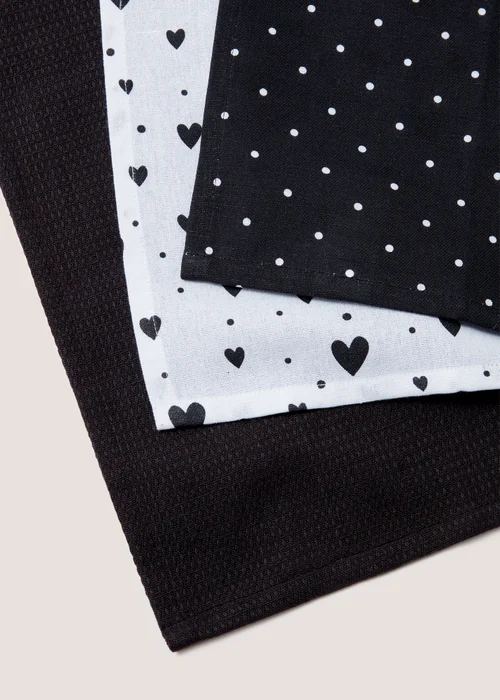 3 Pack Heart Tea Towel Image 2