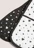 Black Heart Print Oven Gloves Image 2