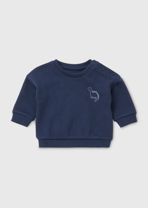 Baby Blue Dinosaur Print Sweatshirt (Newborn-23mths) - 0-3 months Image 1