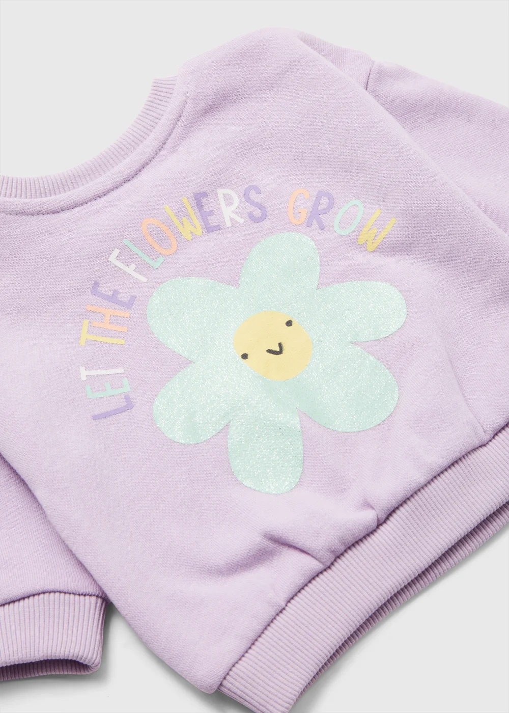 Baby Lilac Flower Print Sweatshirt (Newborn-23mths) - 0-3 months Image 2