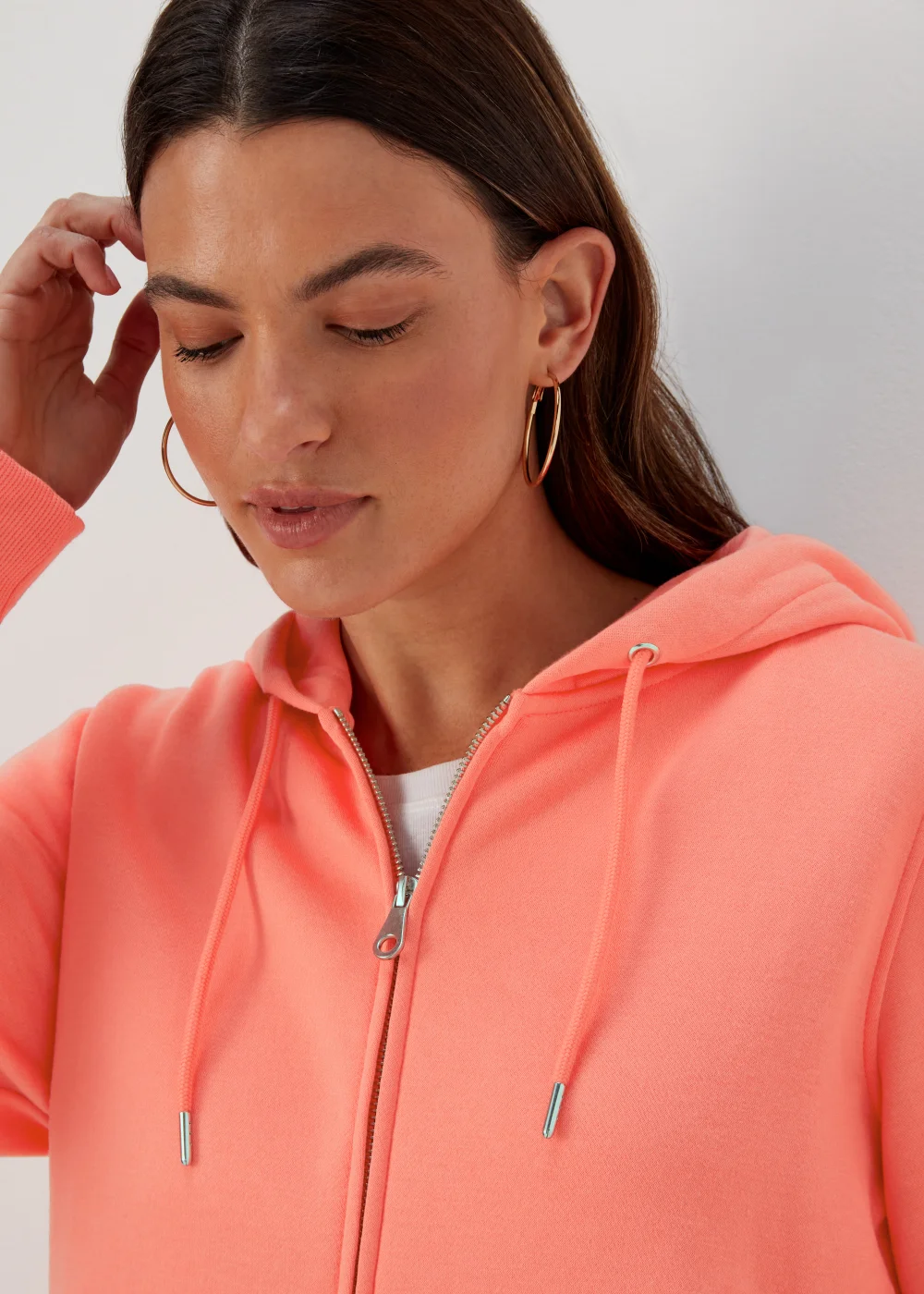 Coral Zip Up Hoodie - S Image 3