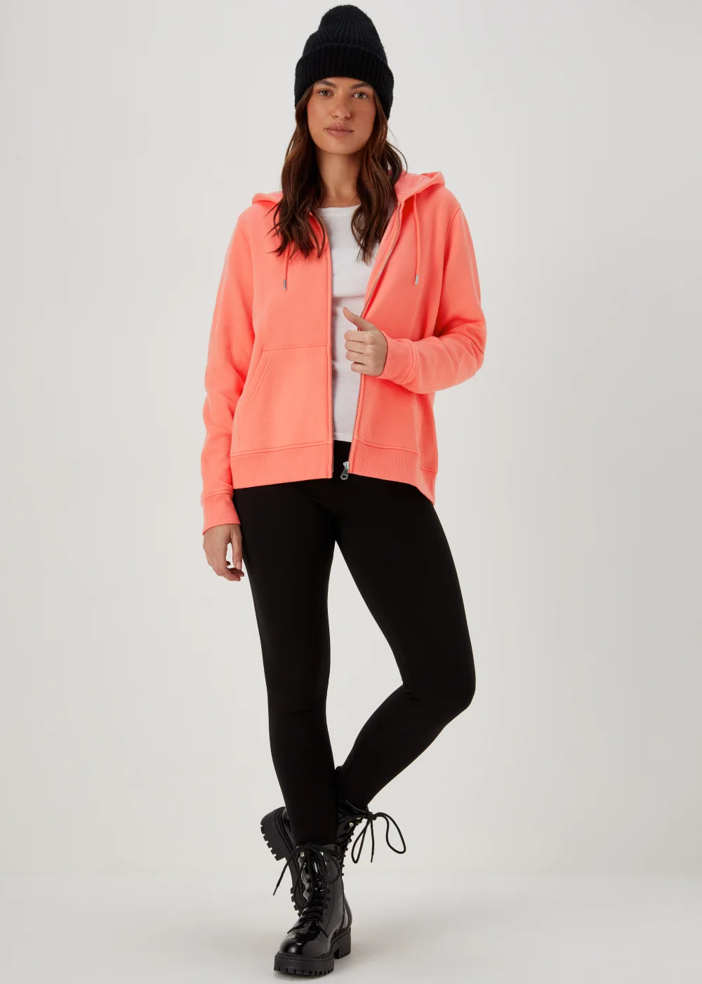 Coral Zip Up Hoodie - S Image 4