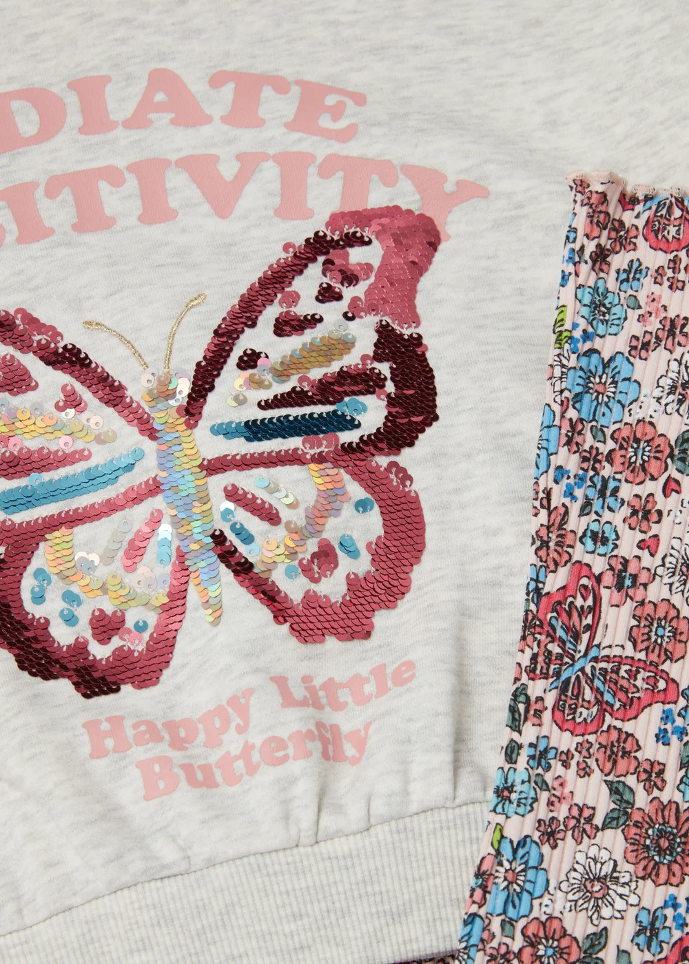 Girls Butterfly Hoodie And Flared Leggings Set (1-7yrs) - 1-1.5 Yrs Image 2
