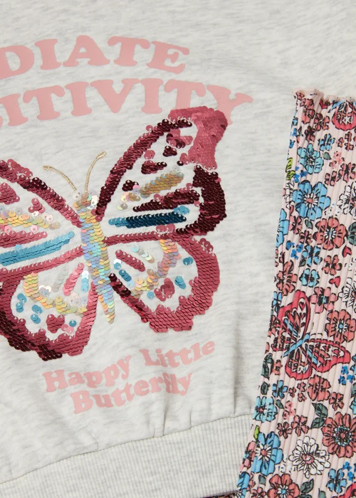 Girls Butterfly Hoodie And Flared Leggings Set (1-7yrs) - 1-1.5 Yrs Image 2