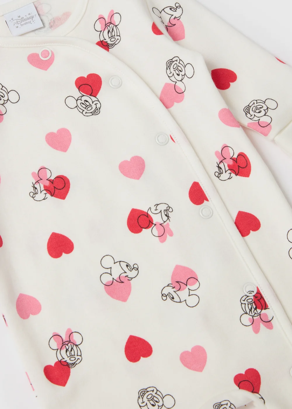 Disney Mickey Mouse Baby White Sleepsuit (Newborn-12mths) - Newborn Image 2