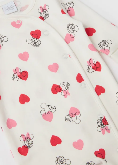 Disney Mickey Mouse Baby White Sleepsuit (Newborn-12mths) - Newborn Image 2