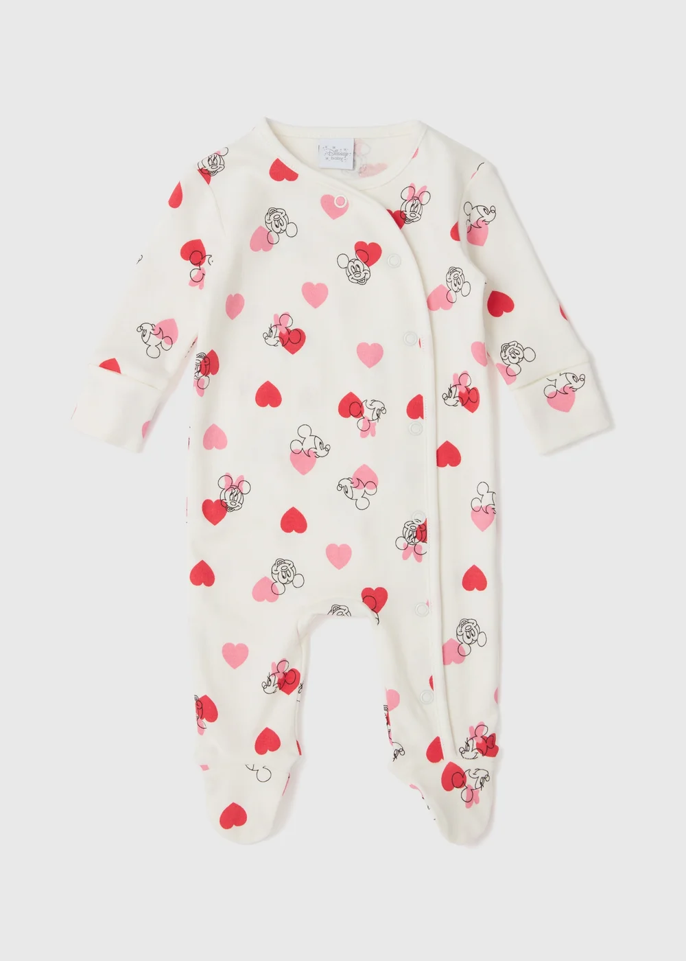Disney Mickey Mouse Baby White Sleepsuit (Newborn-12mths) - Newborn Image 1